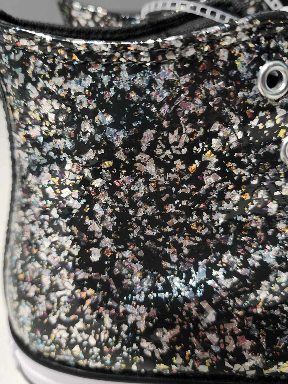 Converse Youth High Top Sneakers in Black with Glitter